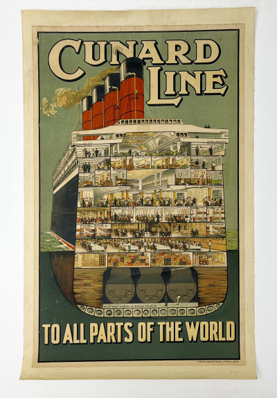 Image for Lot Cunard Cruise Line Poster