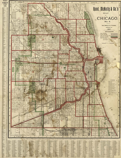 Image for Lot Rand McNally & Co. - 1891 Map of Chicago