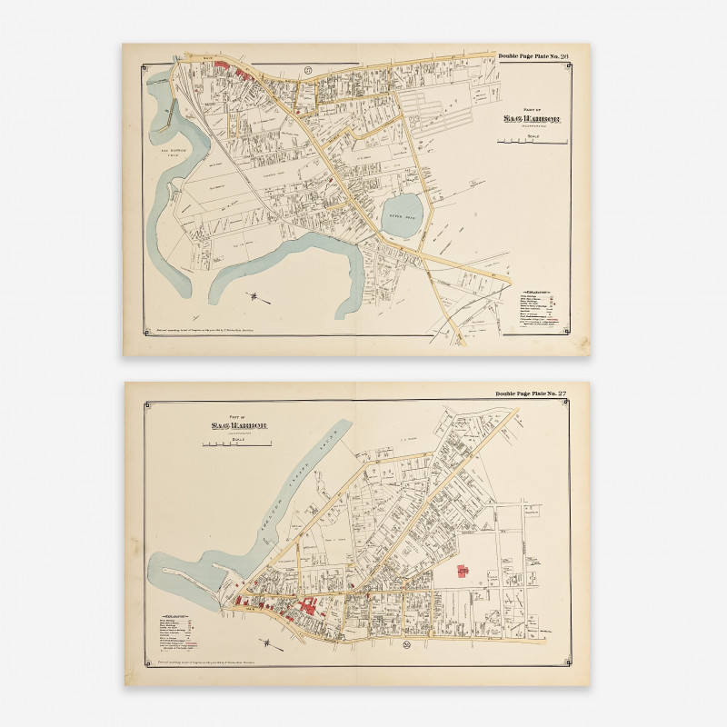 E. Belcher Hyde Map Co. - Maps of Sag Harbor, Group of 2