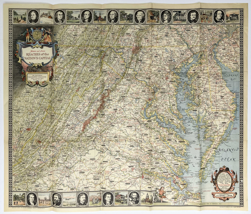 Maps of the World, France, Washington D.C., and Historical Portfolio of the United States, Group of 4