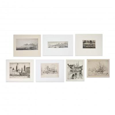 Image for Lot Ernest David Roth - Landscape Etchings, Group of 7