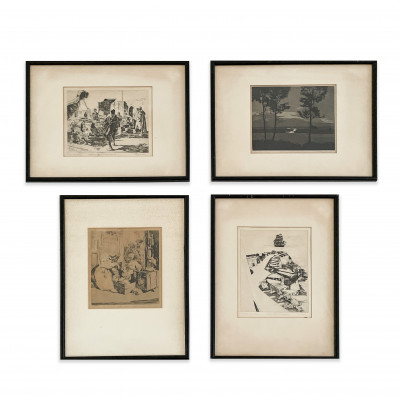 Philip Kappel - 3 Etchings of Morocco, Cape Cod and Puerto Rico