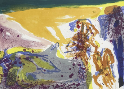 Image for Lot Asger Jorn - Untitled (Composition in Purple, Orange, and Green)