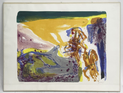 Asger Jorn - Untitled (Composition in Purple, Orange, and Green)
