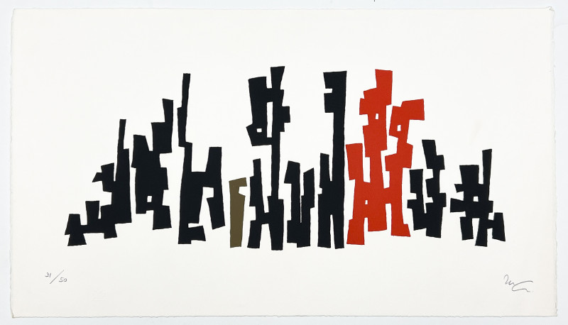 Mathias Goeritz - Untitled (Forms in Red and Black)