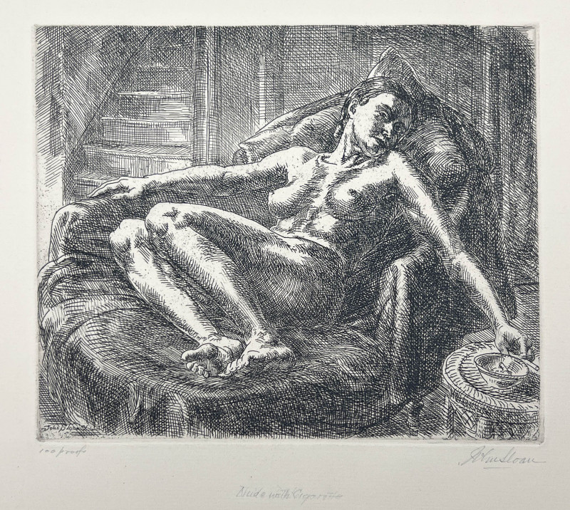 John Sloan - Rector's Daughter / Nude with Cigarette (2 Works)