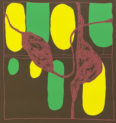Image for Lot Alvaro Barrington - Untitled (Forms in Green, Yellow, and Red)