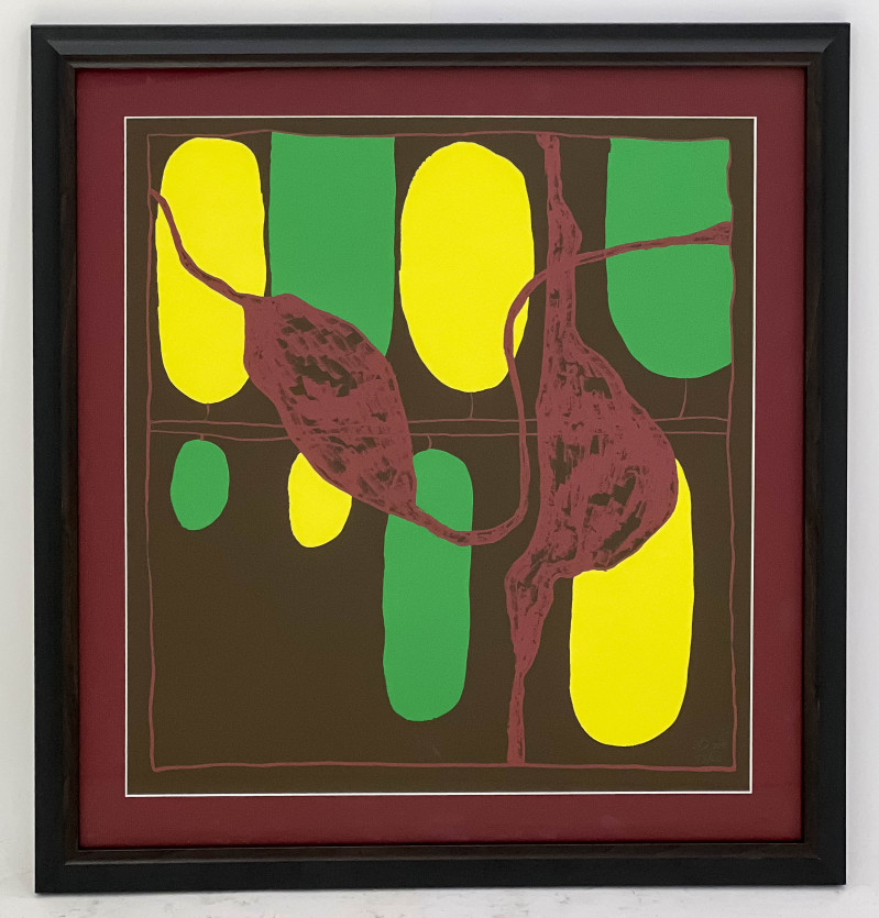 Alvaro Barrington - Untitled (Forms in Green, Yellow, and Red)