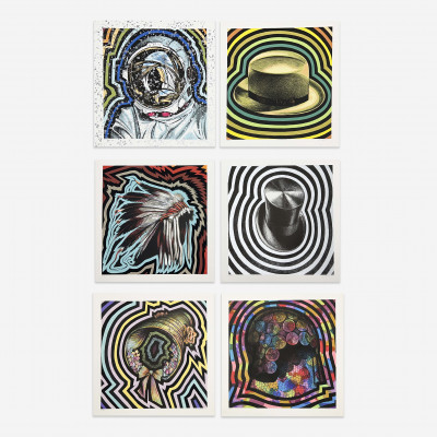 Image for Lot Lowell Nesbitt - Bicentennial Hats, Set of 6