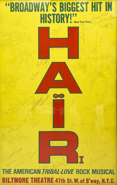 Image for Lot Hair Musical Signed Poster for Biltmore Theater