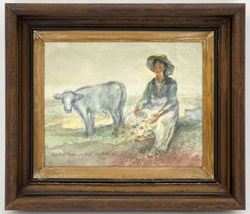 Joe Eula - Untitled (Woman with Cow)