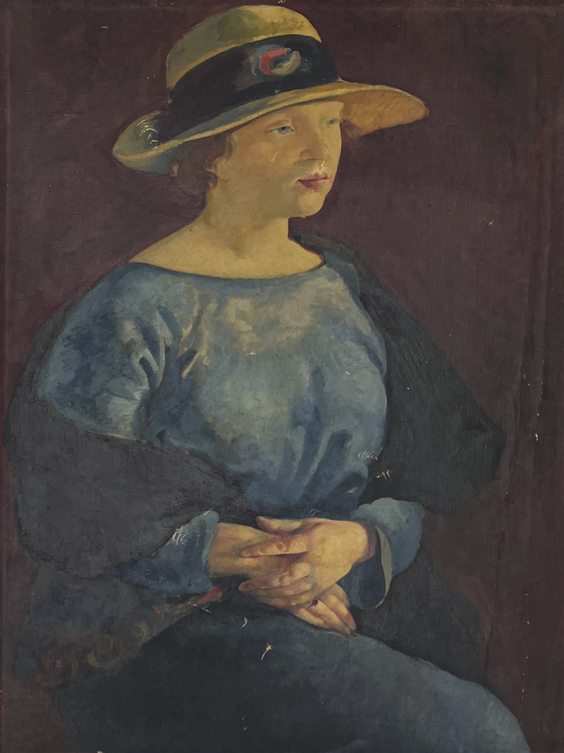 Clara Klinghoffer - Portrait of Fanny in Straw Hat