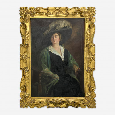 Piero Tozzi - Portrait of Dula Rae Drake in a Florentine Gilded Frame