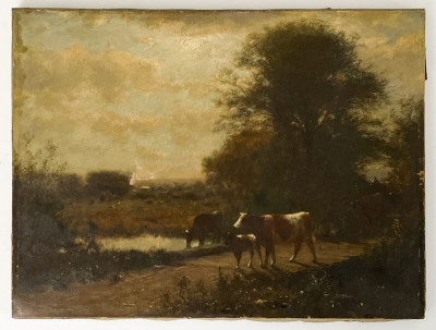 Image for Lot James McDougal Hart - Untitled (Landscape with Cows)