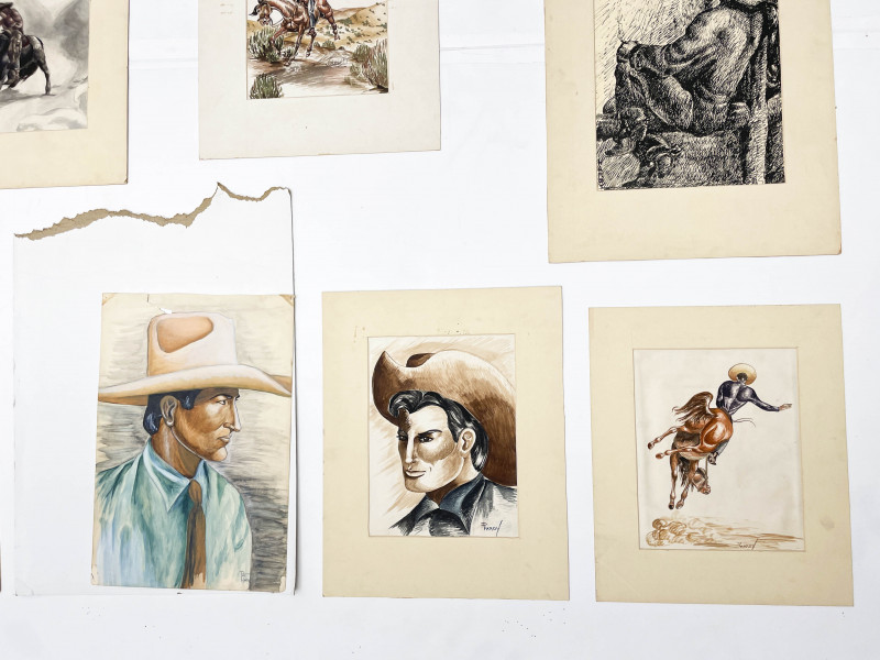 Unknown Artist - Cowboys, Group of 10