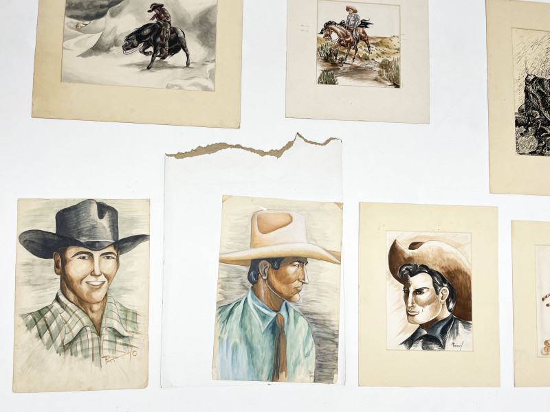 Unknown Artist - Cowboys, Group of 10
