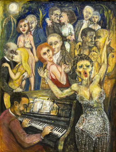 Image for Lot Leon Marcus - Untitled (Pianist and Singer)