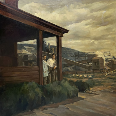 Image for Lot Nina Rosenblum - Two Children on a Porch near Steel Mill, Monongahela River, near Pittsburgh