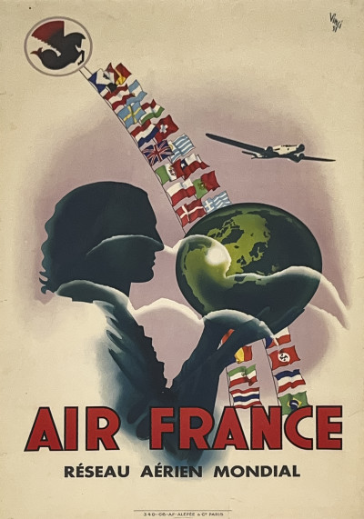 Image for Lot Air France Reseau Aerien Mondial Poster