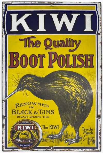 Image for Lot Kiwi Boot Polish Enamel Sign