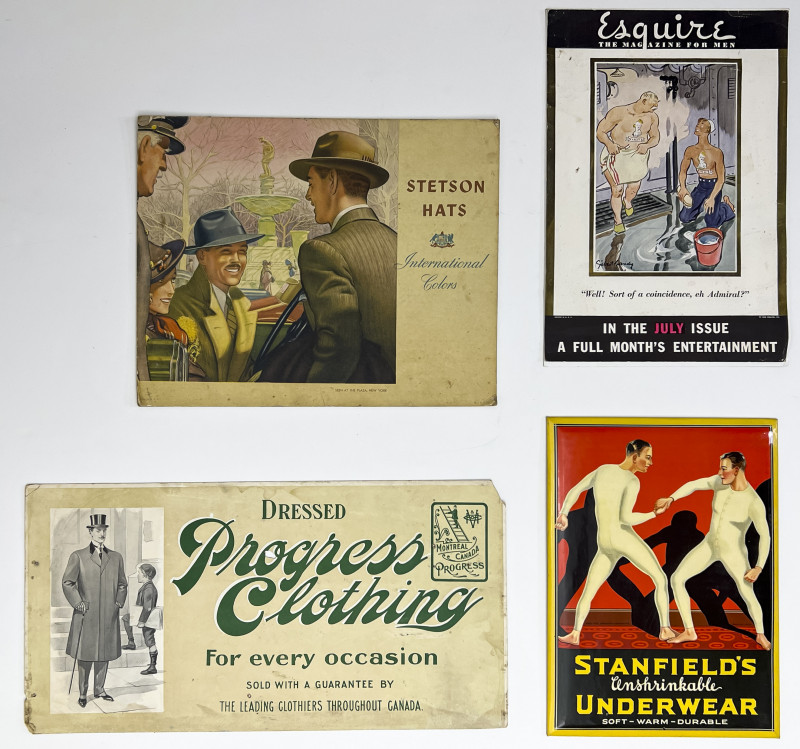 Hanes, Stetson and Others Antique Fashion Advertisements, Group of 10