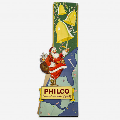 Image for Lot Philco Santa Clause Advertising Figure Sign