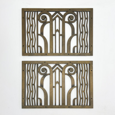 Image for Lot Art Deco Bronze Grates, Pair