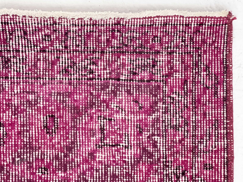 Hand Knotted Magenta Overdyed Carpet
