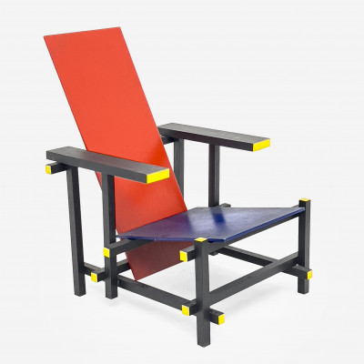 Image for Lot after Gerrit Rietveld's 'Red and Blue' Armchair