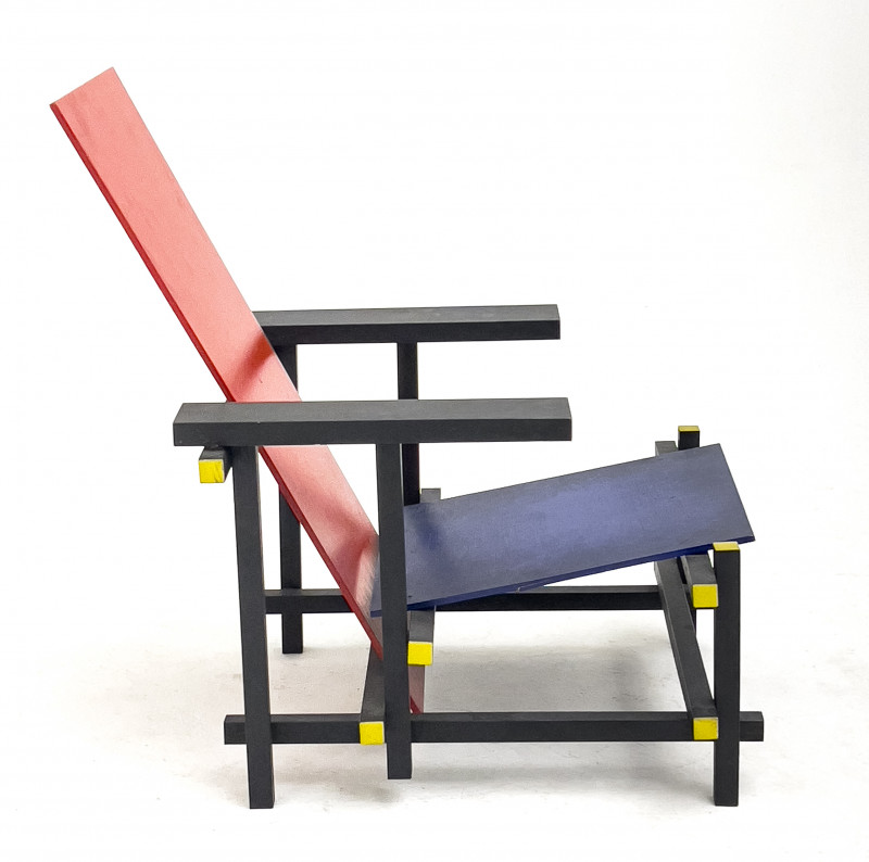 after Gerrit Rietveld's 'Red and Blue' Armchair