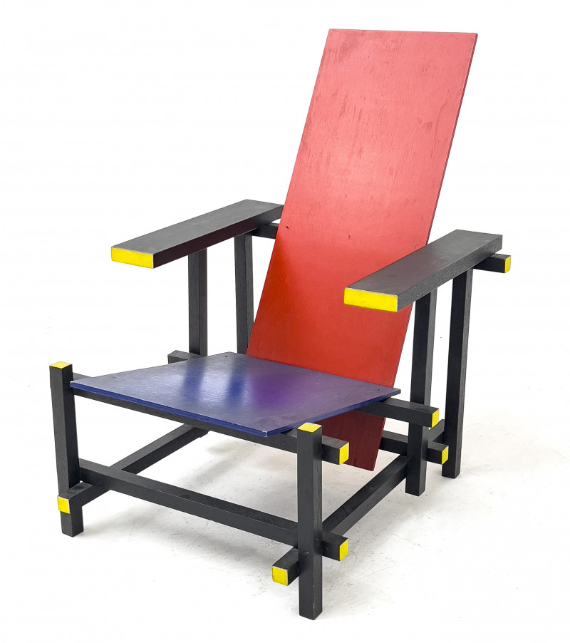 after Gerrit Rietveld's 'Red and Blue' Armchair