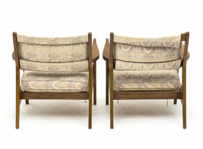 Jens Risom - Lounge Chairs, Pair