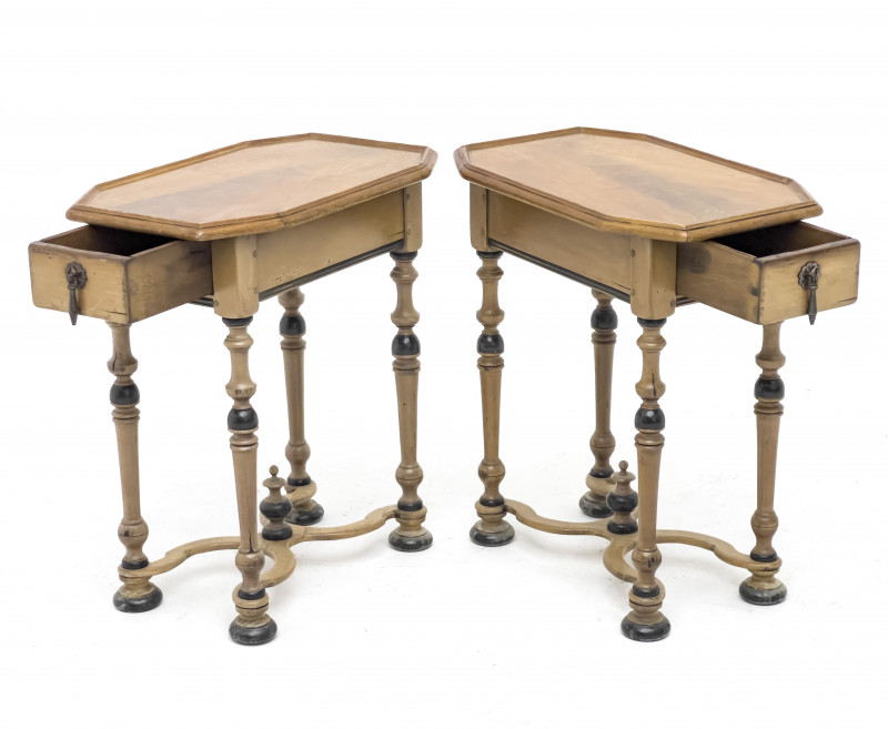 William and Mary Style Side Tables, Pair