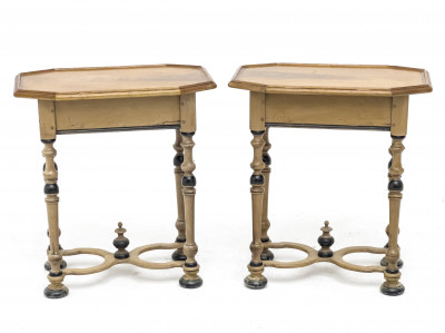 William and Mary Style Side Tables, Pair