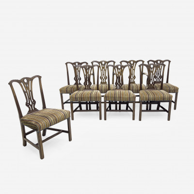 Image for Lot Chippendale Dining Chairs, Group of 8