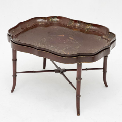 Image for Lot Chinoiserie Lacquer Tray Top Table
