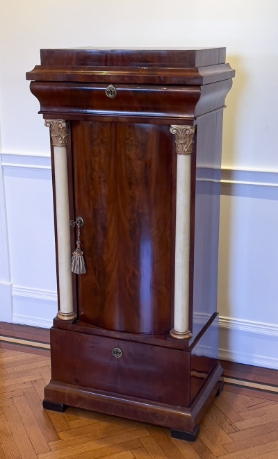 Image for Lot Empire Mahogany Pillar Cabinet