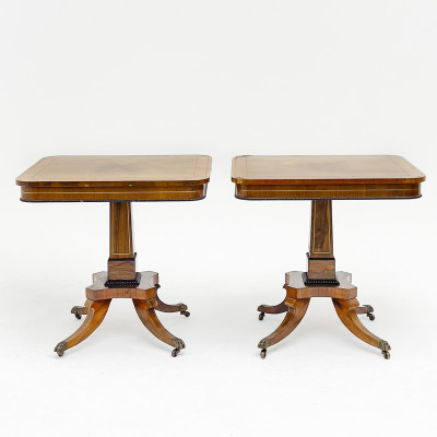 Image for Lot Regency Style Rosewood Side Tables, Pair