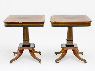 Regency Style Rosewood Side Tables, Pair