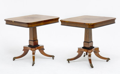 Regency Style Rosewood Side Tables, Pair