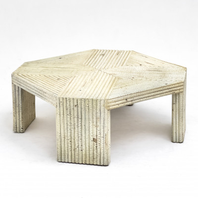 Image for Lot Painted Birch Octagonal Low Table