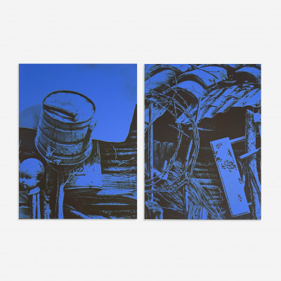 Paul Sarkisian - Untitled (Compositions in Blue and Black), Group of 2