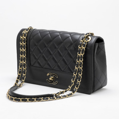 Chanel - Mademoiselle Vintage Quilted Sheepskin Flap Bag Large