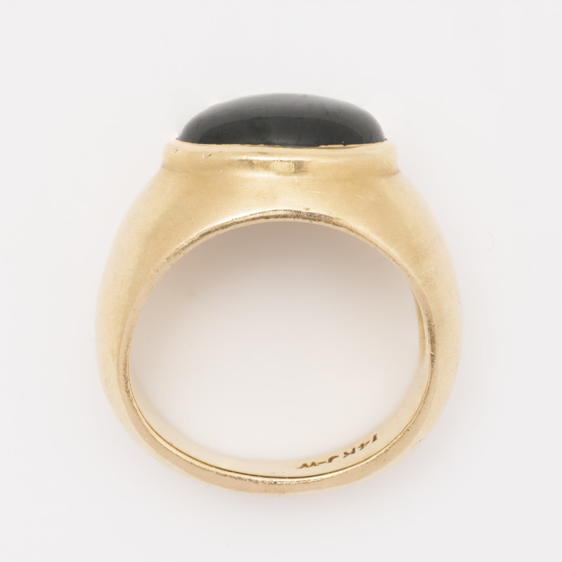Yellow Gold and Star Sapphire Signet Ring