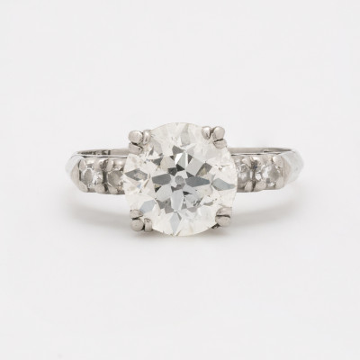 Image for Lot Platinum Diamond Engagement Ring