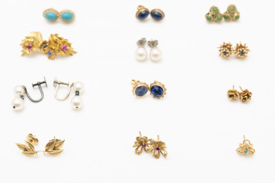 Gold and Gemstone Earrings
