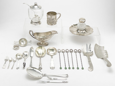 Image for Lot George Jensen, Buccelati, and Others Sterling Silver Group