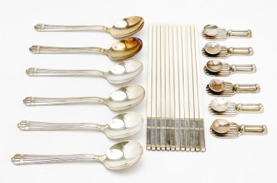 Image for Lot Christofle Chopsticks, Rests, and Spoons