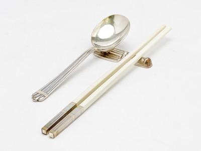 Christofle Chopsticks, Rests, and Spoons