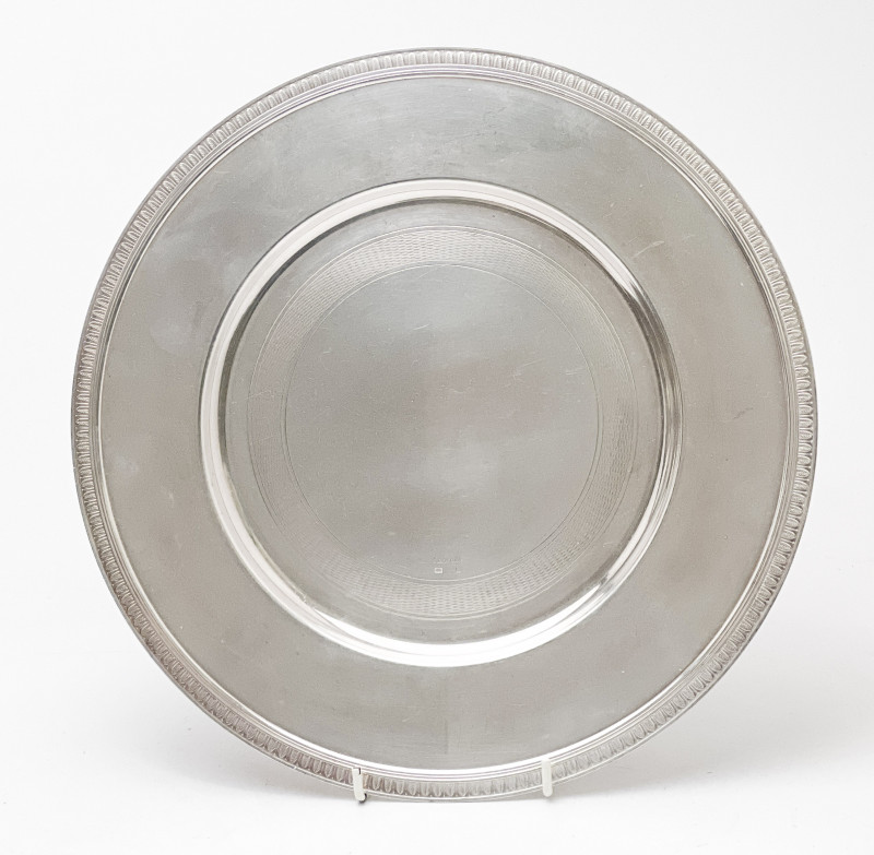 Christofle Charger Plates and Serving Tray, Group of 12